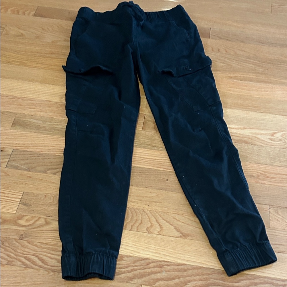 Boys Black Cargo Jogger Pants size 12